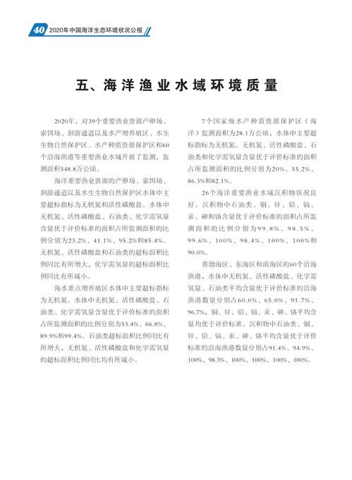 生态环境部 2020年中国海洋生态环境状况公报